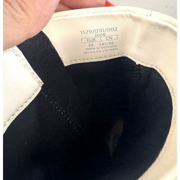 Zara Cream Ankle Boots 38 7.5 Zip Ivory Heel 3.5" Chic Minimal Luxe Street FLAW - Picture 15 of 16